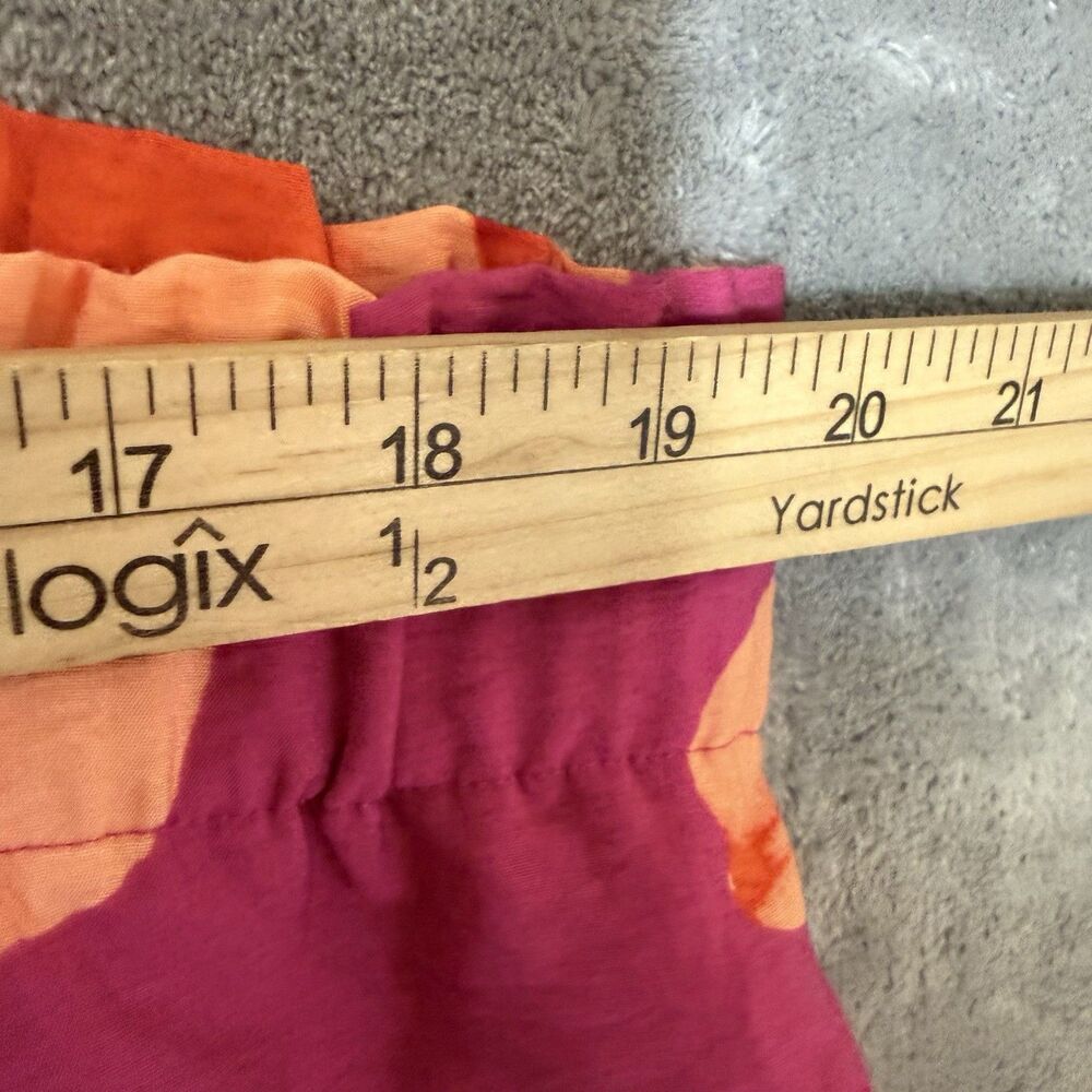 Chico's Floral Pants 4T Tall Wide Leg Pockets Beachy Pink Orange Flowy Resort - Picture 8 of 10